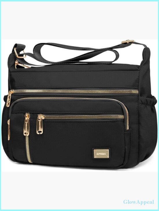Handbags - Crossbody Bag with Multiple Pockets, Water Resistant Polyester, Travel Purse